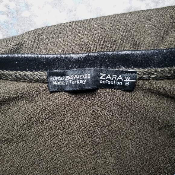 Zara Woman Collection Olive Green High Low Tunic Top Size Small - Picture 3 of 4